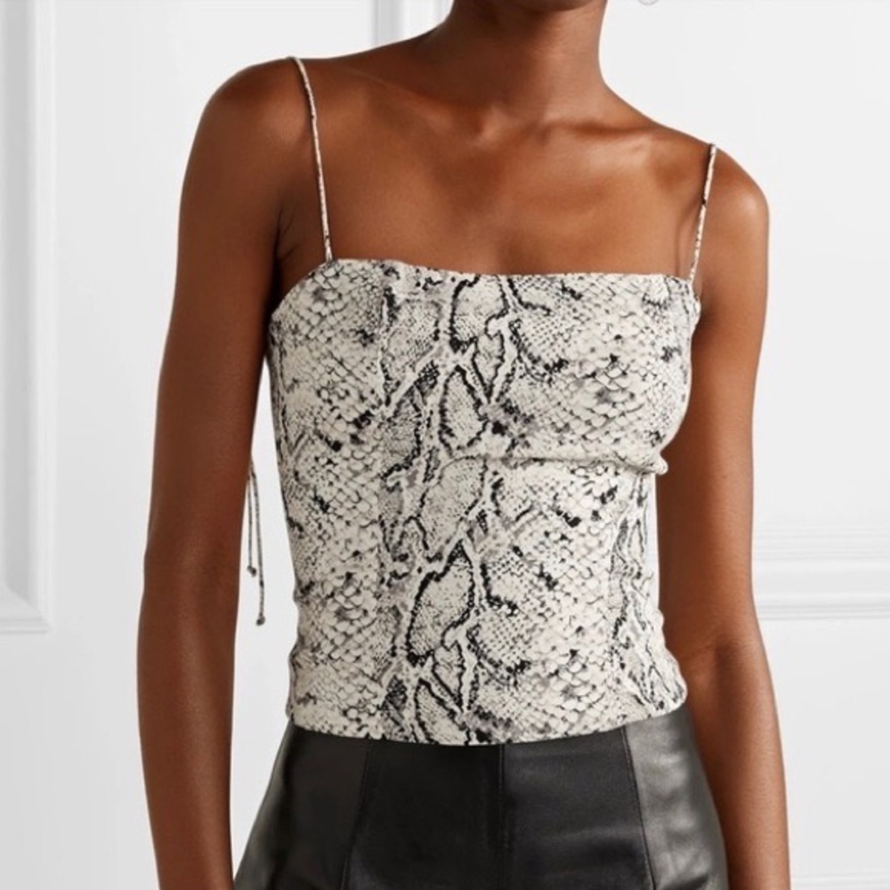 Reformation Snake Print Meyer Top Size 8 - image 2
